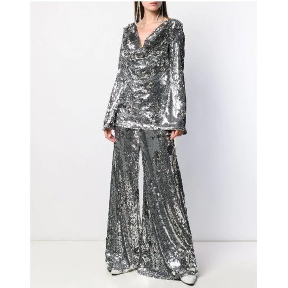 Ellery Sequin Wide Leg Trousers - Picture 4 of 14